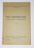 Teki historyczne. Cahiers d'Histoire - Historical Papers. Tom IX. Londyn 1958. Red. M. Kukiel