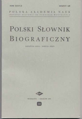 POLSKI SŁOWNIK BIOGRAFICZNY T. XXXV2 ZESZYT 145 Sapieżyna Anna - Sawicki Jerzy.jpg